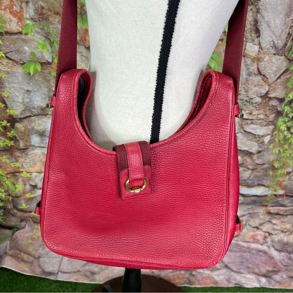 AUTHENTIC HERMES Clemence Tsako Hobo Rouge Adjustable Shoulder Strap Bag - Picture 5 of 15